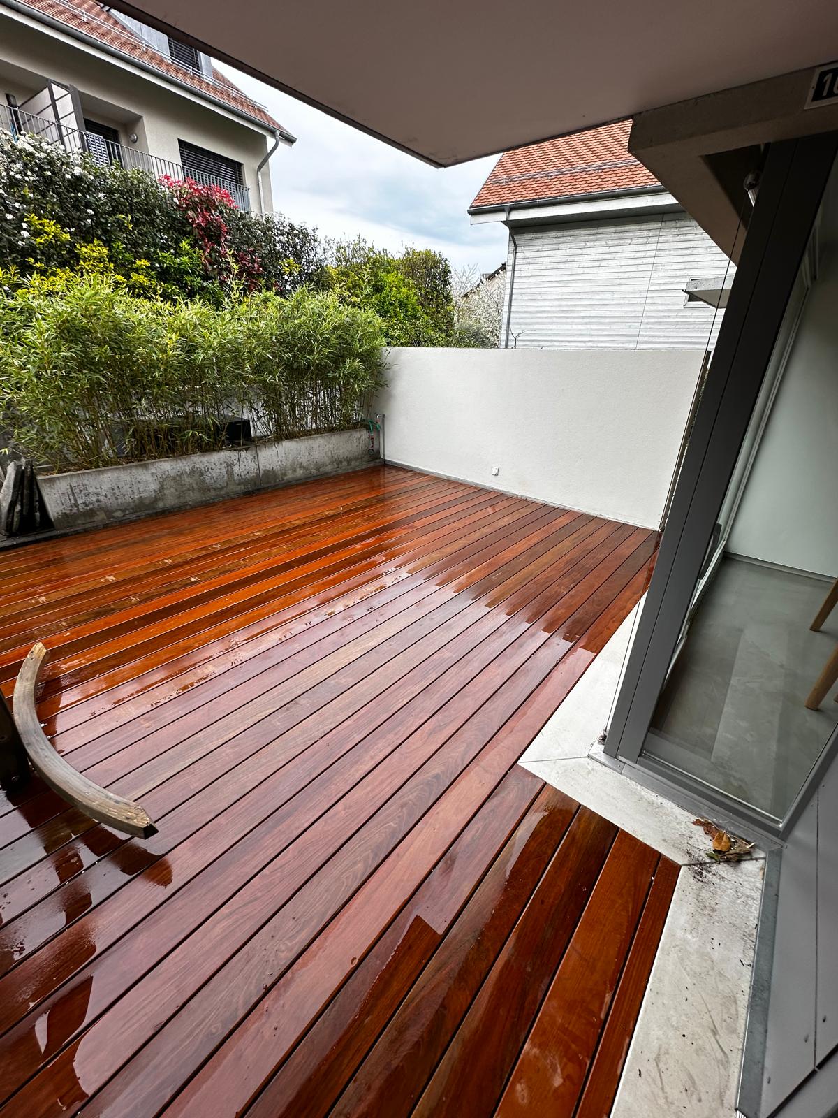 Rénovation terrasse, création terrasse IPE & portail inox sur-mesure