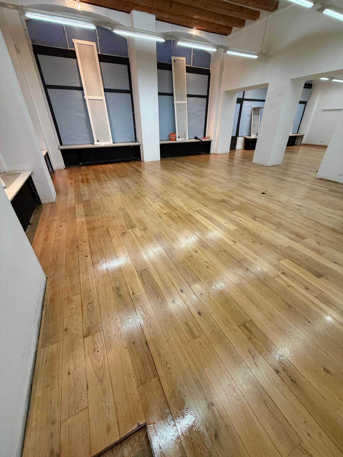 Vue d'ensemble après ponçage et première couche de vernis