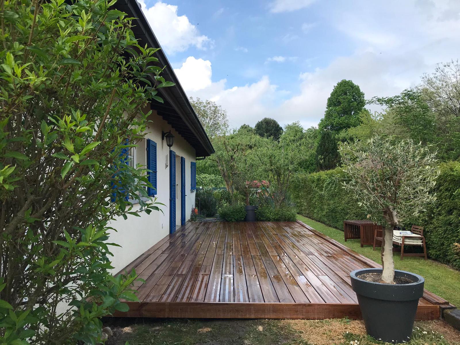 Terrasse finie vue depuis le jardin